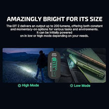 Load image into Gallery viewer, OLIGHT I3T 2 EOS Pocket EDC Flashlight, 200 Lumens Compact Bright Handheld Flashlights, Dual-Output Tail Switch Light with AAA Battery and Two-Way Pocket Clip for Camping and Hiking (OD Green)