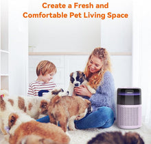 Load image into Gallery viewer, AIRROMI Air Purifier for Bedroom Home,HEPA Filter,Covers Upto 549 Ft²,Quiet 360°intake Air Cleaner with Fragrance ponge for Better Sleep,Night Light,Filters Smoke,Pet Dander,Allergies,Dust,A2005Purple