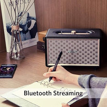 Load image into Gallery viewer, Home Speaker with Premium Audio | Rich Bass, Rotary Dial for Volume Control | Toggle Switch, Wireless Bluetooth & 3.5mm Aux Input for Turntable | Record Player, AC Powered (Upgraded Version)