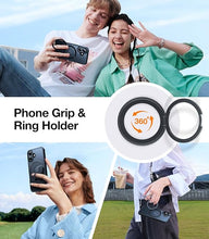 Load image into Gallery viewer, TORRAS 360°Rotatable Magnetic Ring for iPhone 16 Plus Case, Fit for MagSafe with Stand & Ring Holder, 16FT Military Grade Shockproof Translucent Back Case for iPhone 16 Plus Phone Case Ostand, Black