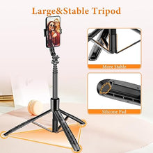 Load image into Gallery viewer, 62" Aluminum Alloy Selfie Stick Phone Tripod with Wireless Remote Compatible with iPhone 15 14 13 12 11 pro Xs Max Xr X, Android Samsung Smartphone Expandable for Travel Selfies Video Recording Vlog
