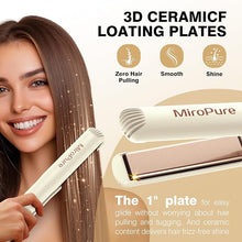 Load image into Gallery viewer, MiroPure 1 Inch Flat Iron, Hair Straightener with 30S Fast Heating & 60min Auto Shut-Off, Hair Straightener and Curler 2 in 1 with 3D Ceramic Floating Plates, Beige