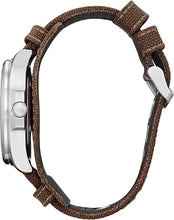 Load image into Gallery viewer, Citizen Eco-Drive Men's Star Wars Mandalorian Watch, Brown Nylon and Leather Watch, Stainless Steel, 3-Hand Date, Luminous, 44mm (Model: AW1411-05W)