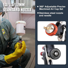 Load image into Gallery viewer, AEROPRO TOOLS R500 LVLP Air Spray Gun with 1.3/1.5/1.7mm Nozzles & Air Regulator, A610 Paint Guns Automotive, Car Paint Gun Sprayer, Paint Gun for House Painting, Car, Furniture, Varnish and Top Coat