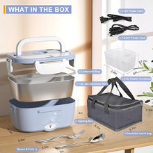 Load image into Gallery viewer, Monteka Electric Lunch Box Food Heater - Leakproof Portable Food Warmer heated lunch box for adults for Car/Home/Truck with 1.5L Removable Stainless Steel Container, 60W, 12V/24V/110V, White