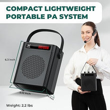 Load image into Gallery viewer, Voice Amplifier Wireless Microphone 30W Portable Lightweight Bluetooth 5.3 Mini Pa System for Teachers, 2900mAh Rechargeable Small Speaker with Headset Mic for Classroom, Speaking, Presentation