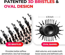 Load image into Gallery viewer, TYMO Hair Dryer Brush Blow Dryer Brush in One, 4 in 1 Ionic Hair Dryer and Styler Volumizer with Oval Titanium Barrel, Hot Air Straightener Brush for Smooth Frizz-Free Blowout, Gold