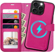 Load image into Gallery viewer, OCASE for iPhone 16 Pro Max Case Detachable Wallet Case with Card Holder, 2 in 1 Pu Leather Flip Folio Case with RFID Blocking Stand Wrist Strap Shockproof Phone Cover 6.9 Inch 2024, Rose