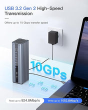 Load image into Gallery viewer, Inateck M.2 NVMe Dual-Bay SSD Enclosure, SSD Cloner with Cooling Fan, 10Gbps USB-C NVMe Docking Station for NVMe SSDs PCIe 2230/2242/2260/2280 (M Key & B+M Key), SA02005