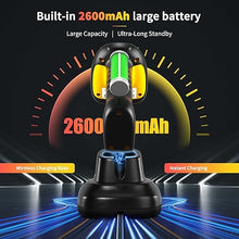 Load image into Gallery viewer, NETUM Upgraded QR Industrial Bluetooth Barcode Scanner with Charging Dock, Wireless 2D 1D Bar Code Reader 2600mAh Drop Protection Shock Dust Proof Hands Free for Windows Mac Android iOS (NT-1202W)