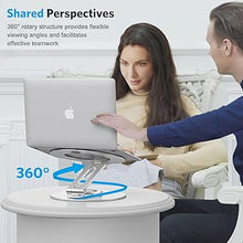 Load image into Gallery viewer, Adjustable Laptop Stand with 360 Rotating Base, OMOTON Ergonomic Laptop Riser for Collaborative Work, Dual Rotary Shaft Fully Foldable for Easy Storage, Fits MacBook / All Laptops up to 16 inches