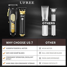 Load image into Gallery viewer, Ufree Hair Clippers for Men, Professional Clippers and Trimmers Set, Cordless Clippers for Hair Cutting, Beard Trimmer, Barber Clippers, Rechargeable Electric Shaver, Gifts for Men