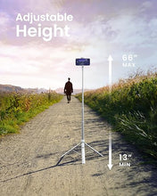 Load image into Gallery viewer, 66” Phone Tripod, Auto Open Selfie Stick for iPhone, Portable Travel Cell Phone Tripod Stand for iPhone 16 Pro Max Android, White