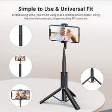 Load image into Gallery viewer, ATUMTEK Selfie Stick Tripod, Extendable 3 in 1 Aluminum Bluetooth Selfie Stick with Wireless Remote and Tripod Stand for iPhone 16/15/14/13/12/11 Pro Max/XS Max/XS/XR/X/8/7, Samsung Smartphones Blue