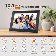 Load image into Gallery viewer, FANGOR 10.1 Inch WiFi Digital Picture Frame 1280x800 HD IPS Touch Screen, Electronic Smart Photo Frame with 32GB Storage, Auto-Rotate, Instantly Share Photos/Videos via Uhale App from Anywhere