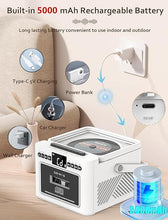 Load image into Gallery viewer, Boombox CD Player,CD Cassette Player Combo with Bluetooth,5w HiFi Speakers,Built-in 5000 Rechargeable Battery,FM Radio,Tape Recording,Remote Control,USB/AUX/Micro SD/3.5mm Headphone for Home