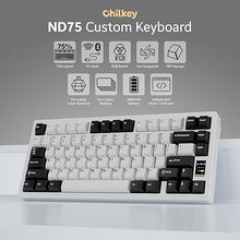 Load image into Gallery viewer, Chilkey ND75 Aluminum Keyboard 75% Percent Wireless Gaming Mechanical Keyboard with LCD Screen, Quick Assembly, BT/2.4G/USB-C, Hot Swappable Per-Key RGB Custom Keyboard for Windows, MacOS