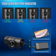 Load image into Gallery viewer, TrustFire DF90 Scuba Diving Light, 15000 Lumens Video Camera Photography Dive LED Flashlight, 70M Underwater Scuba Diving Flashlight, Super Bright, with Violet Red White Lights