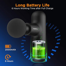 Load image into Gallery viewer, Mini Massage Gun, Powerful Fascial Gun Portable Deep Tissue Percussion Muscle Back Head Massager for Pain Relief with 4 Massage Heads High-Intensity Vibration Rechargeable Small Massage Gun