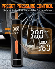 Load image into Gallery viewer, NEVERLAND Tire Inflator Portable Air Compressor with 20000mAh Battery, 150 PSI Air Pump for Car Tires, 12V DC Electric Tire Pump with Pressure Gauge LED Light for Car, Bike, Motorcycle, Ball