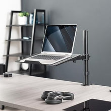 Load image into Gallery viewer, VIVO Single Laptop Notebook Desk Mount Stand, Fully Adjustable Extension with C-clamp, Fits up to 17 inch Laptops, Black, STAND-V001L