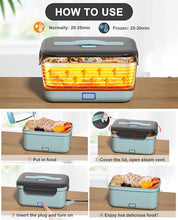 Load image into Gallery viewer, Monteka Electric Lunch Box Food Heater, New 100W High Power Portable Food Warmer, Heated Lunch Box for Adults Car/Home with 1.8L Removable Stainless Steel Container, 12V/24V/110V/220V