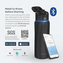 Load image into Gallery viewer, BOOST Smart Water Bottle with Reminder to Drink Water & Water Tracker Bottle - Double Wall Vacuum Insulated Water Bottle Stainless Steel, Wide Mouth 32 oz Water Bottles, Ideal for Gift - Black