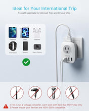 Load image into Gallery viewer, US to Japan Plug Adapter, VINTAR Japan Power Adapter with 2 AC Outlets, 3 USB and 1 USB C Ports, 2 Prong to 3 Prong Outlet Adapter for USA to Japan China Canada Philippine, Type A, 2 Pack