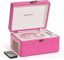 Load image into Gallery viewer, CD Player Portable for Home with Upgraded Speakers Bluetooth in/Out Rechargeable Desktop CD Player with LED Screen Boombox Music Player Hot Pink