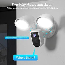 Load image into Gallery viewer, deerdance Smart Floodlight Camera Wired Outdoor Security Camera Flood Light with Motion Sensor 2200 lumens LEDs 1080P HD Live Video Night Vision, Built-in Siren, Two-Way Audio, White(2024 Release)