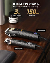 Load image into Gallery viewer, GLAKER Hair Clippers for Men Professional, Cordless Clippers for Hair Cutting, Mens Hair Clippers and Trimmer Kit for Barber with LED Display 15 Guide Combs