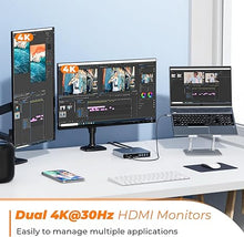Load image into Gallery viewer, USB C Docking Station Dual Monitor for M1/M2/M3/M4 MacBook Pro/Air, Dell, Lenovo, HP, Surface, 13 in 1 Triple Display Laptop Docking station with 65W Power Adapter, Dual HDMI, VGA, 4 USB 3.0, Ethernet