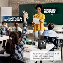 Load image into Gallery viewer, Voice Amplifier with 2 Wireless Mics, 25W High Capacity 5200mAh Personal Voice Amplifier Portable Pa System Megaphone Bluetooth Speaker,Wireless Microphone System for Teaching, Fitness, Outdoor