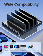 Load image into Gallery viewer, Vaydeer 3-Slot Vertical Laptop Stand Made of Premium ABS Plastics 5 in 1 Design Space-Saving Adjustable Desk Organizer for All MacBook/Chromebook/Surface