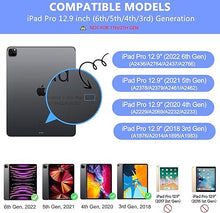 Load image into Gallery viewer, Swivel Wireless Keyboard Case for iPad Pro 12.9 (6th/5th/4th/3rd Gen), Rainbow Backlits & Multi-Touch Trackpad, Magic 360° Rotatable Protective Keyboard Cover with Pencil Holder, Thin & Light-Silver