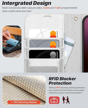 Load image into Gallery viewer, OCASE for iPhone 16 Case Detachable Wallet Case with Card Holder, 2 in 1 Pu Leather Flip Folio with RFID Blocking Stand Wrist Strap Shockproof Phone Cover 6.1 Inch 2024, Silvery