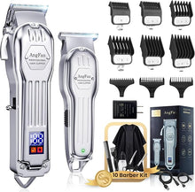 Load image into Gallery viewer, Hair Clippers for Men with Charger T-Blade Hair Beard Trimmer Kit Professional Clippers for Hair Cutting Kit with Led Display Cordless Clippers for Men Women Kids Barber Grooming Kit for Household