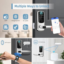 Load image into Gallery viewer, Keyless Entry Door Lock with Keypad - Fingerprint Door Lock - Door Handle Lock with Code - Smart Lock for Front Door - Electronic Digital Keypad Door Lock - Auto Lock & App Control