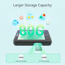 Load image into Gallery viewer, YOTON MP3 Player 80GB with Bluetooth 5.2, 2.4 in Full Touch Screen, Digital Lossless Music Player with Built-in Speaker, 8H Play Time, HiFi Sound, Voice Recorder, FM Radio, Earphones Included