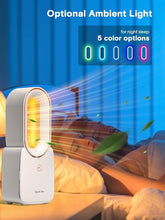 Load image into Gallery viewer, let'me Desk Fan,Portable Bladeless Fan 11.8 inch Small Personal Cooling Fan with 5 Colors Touch Control LED Light,Quiet Table Fan for Home, Office, Bedroom