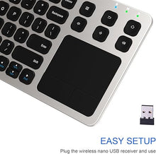 Load image into Gallery viewer, Arteck 2.4G Wireless Touch TV Keyboard with Easy Media Control and Built-In Touchpad Mouse Solid Stainless Ultra Compact Full Size Keyboard -Connected Computer, Smart TV, HTPC