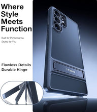 Load image into Gallery viewer, TORRAS Shockproof Stand for Samsung Galaxy S25 Ultra Case, Built-in Kickstand, Military-Grade Protection, Slim & Translucent, Marsclimber Series, Frosted Black