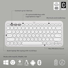 Load image into Gallery viewer, Logitech Pebble Keys 2 K380s, Multi-Device Bluetooth Wireless Keyboard with Customizable Shortcuts, Slim and Portable, Easy-Switch for Windows, macOS, iPadOS, Android, Chrome OS - Tonal White