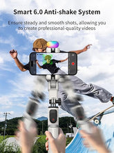 Load image into Gallery viewer, Gimbal Stabilizer for iPhone, Sefie Stick Tripod with Auto Face Tracking for TIK Tok YouTube Video Recording, 4 in 1 Gimbal Stabilizer with 360° Rotation for iPhone/Andriod -M1 Pro White