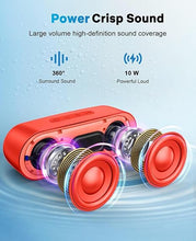 Load image into Gallery viewer, LENRUE Bluetooth Speakers, Waterproof Portable Speakers with TWS, 24 Playtime, Stereo Sound, Wireless for Home Shower Pool Beach Outdoor (Red)