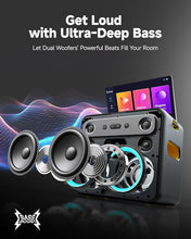 Load image into Gallery viewer, 2024 Smart Karaoke Machine for Adults - with Lyrics Display, 64GB Karaoke Tablet, 2 Wireless Mics, Professional Karaoke System, 600W Peak Power, 4 DJ Lights, Karaoke Speaker for Any Occasion