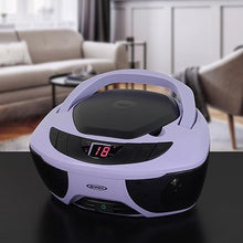 Load image into Gallery viewer, Jensen CD-475PL Portable Sport Stereo Boombox CD Player with AM/FM Radio and Aux Line-in & Headphone Jack (Lavender Purple)