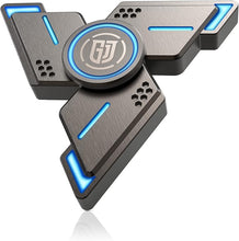 Load image into Gallery viewer, ATESSON Fidget Spinners Toy,3 to 5 min Spins,Gray Metal with Blue Luminous High Speed Bearing, Metal Material Hand Spinner,Stress Relief Anxiety Boredom Desk Toys for Adults and Kids