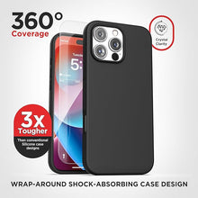 Load image into Gallery viewer, ENCASED Magnetic Silicone Case for iPhone 16 Pro Max (2024) Compatible with MagSafe | Tempered Glass Screen Protector | Soft Silk-Touch Grip Cover (Matte Black)