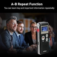 Load image into Gallery viewer, Digital Voice Recorders 8GB Audio Recorder Voice Activated Recorder for Lectures, Meetings, Interviews Recording Device Tape Recorder with Microphone USB Cable, MP3 Player (8GB)